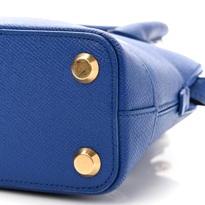 Balenciaga Signature Grained Calfskin Logo S Ville Top Handle Bag Bleu Roi White 11 of 12