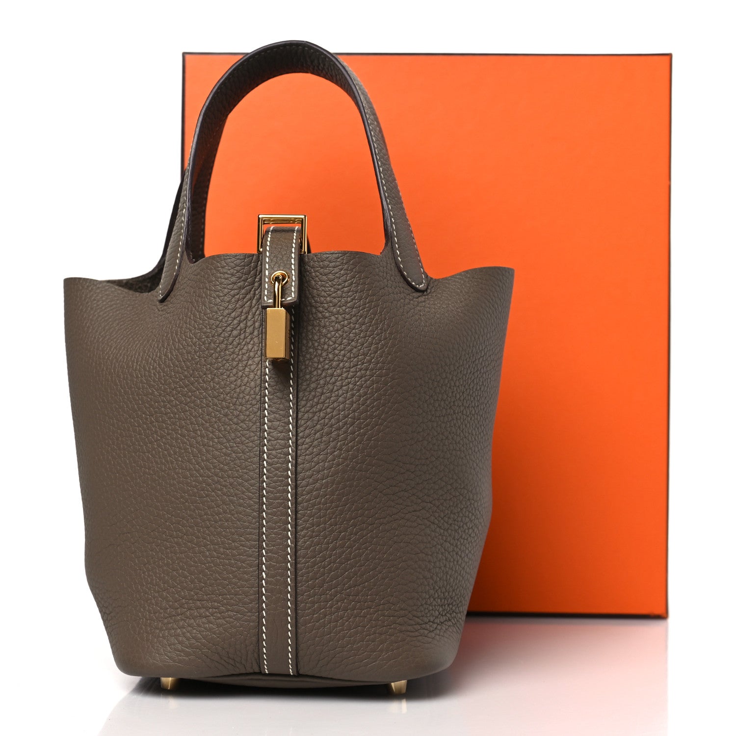 Hermes Taurillon Clemence Picotin Lock 18 PM Etoupe 10 of 12
