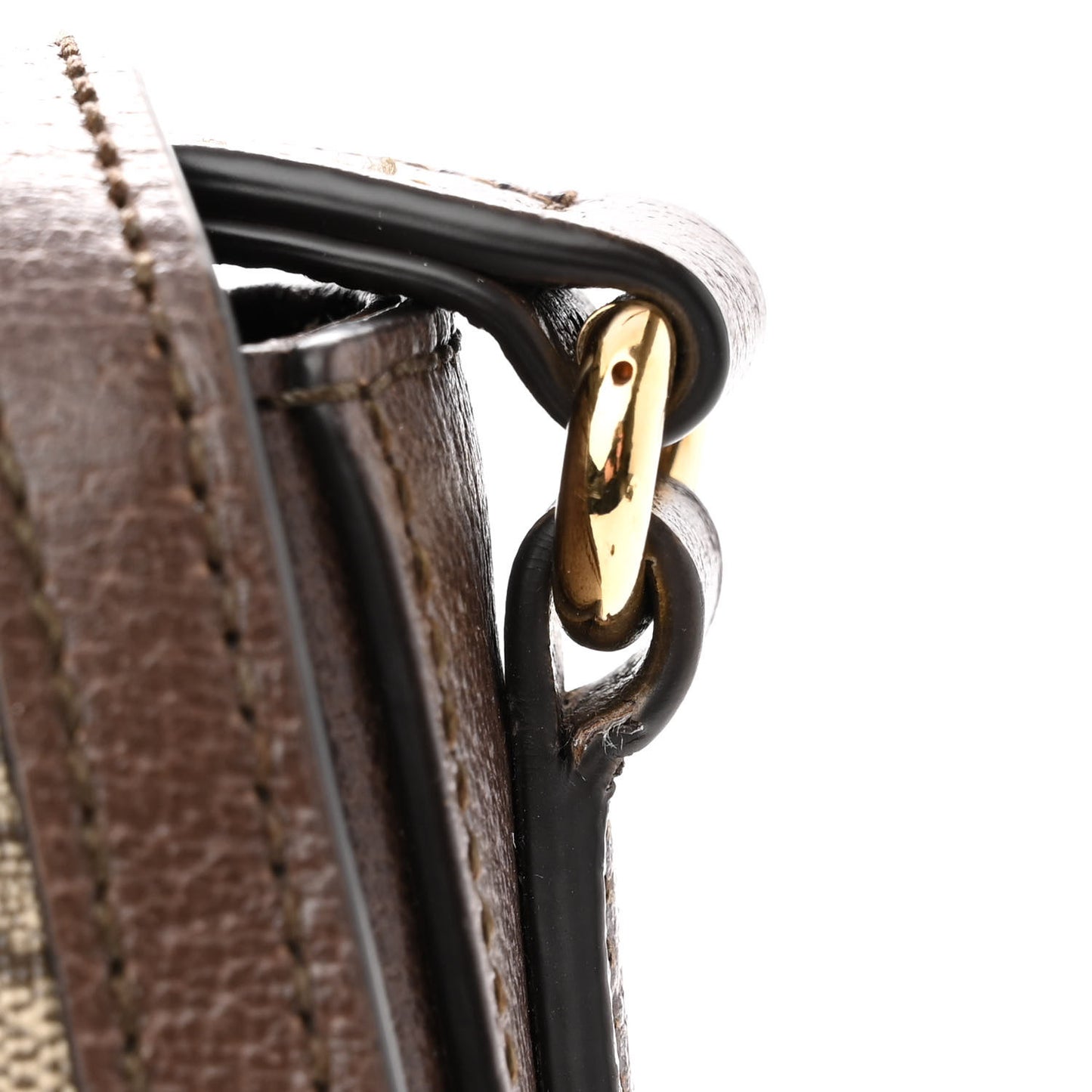 GG Supreme Monogram Web Small Ophidia Flap Messenger Bag Brown