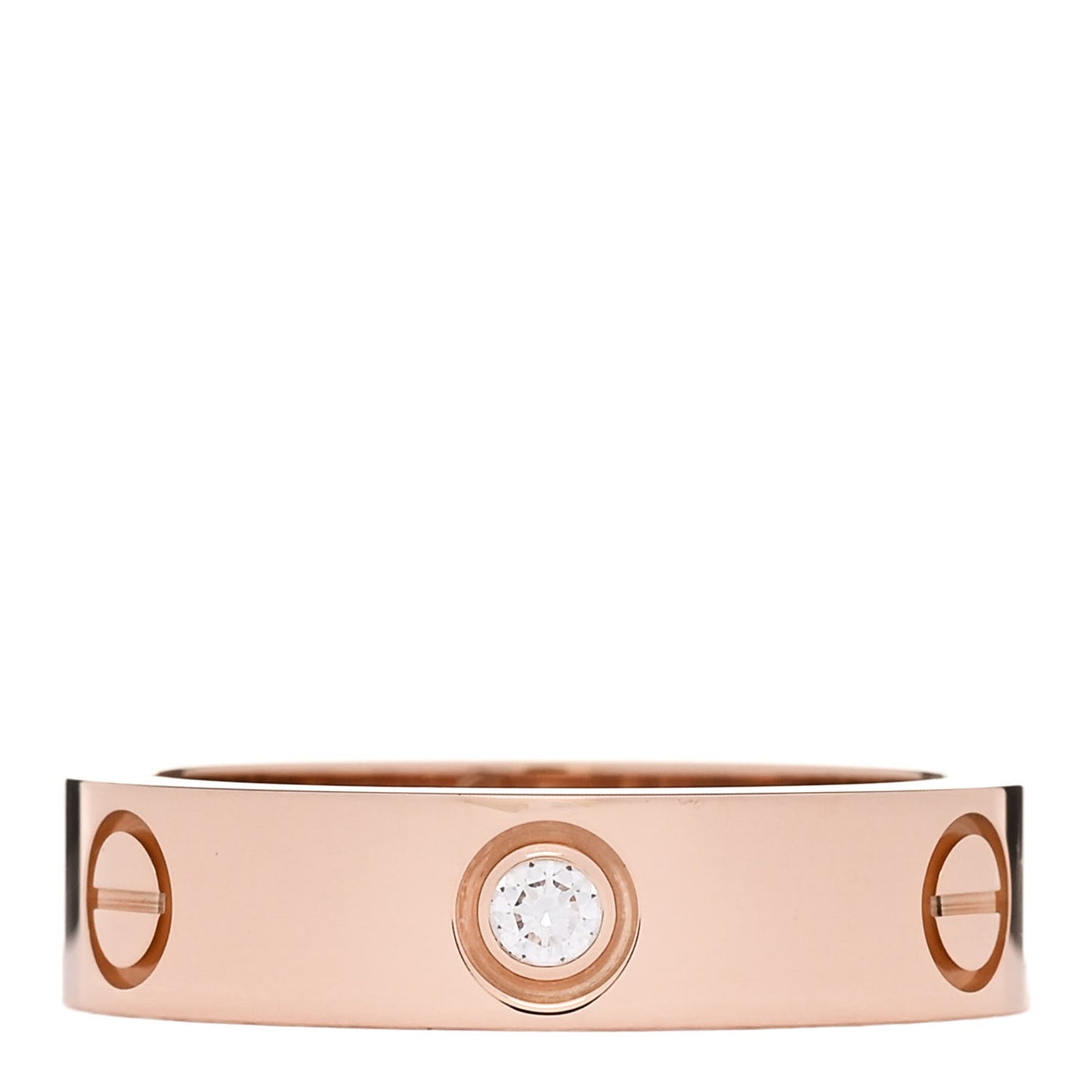 18K Pink Gold 3 Diamond 5.5mm LOVE Ring 60 9