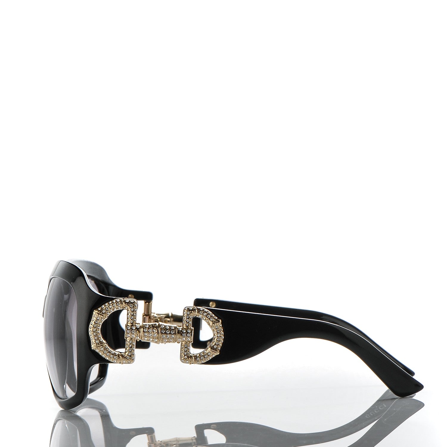 Gucci Crystal Bamboo Horsebit Sunglasses 3017/S Black 3 of 9