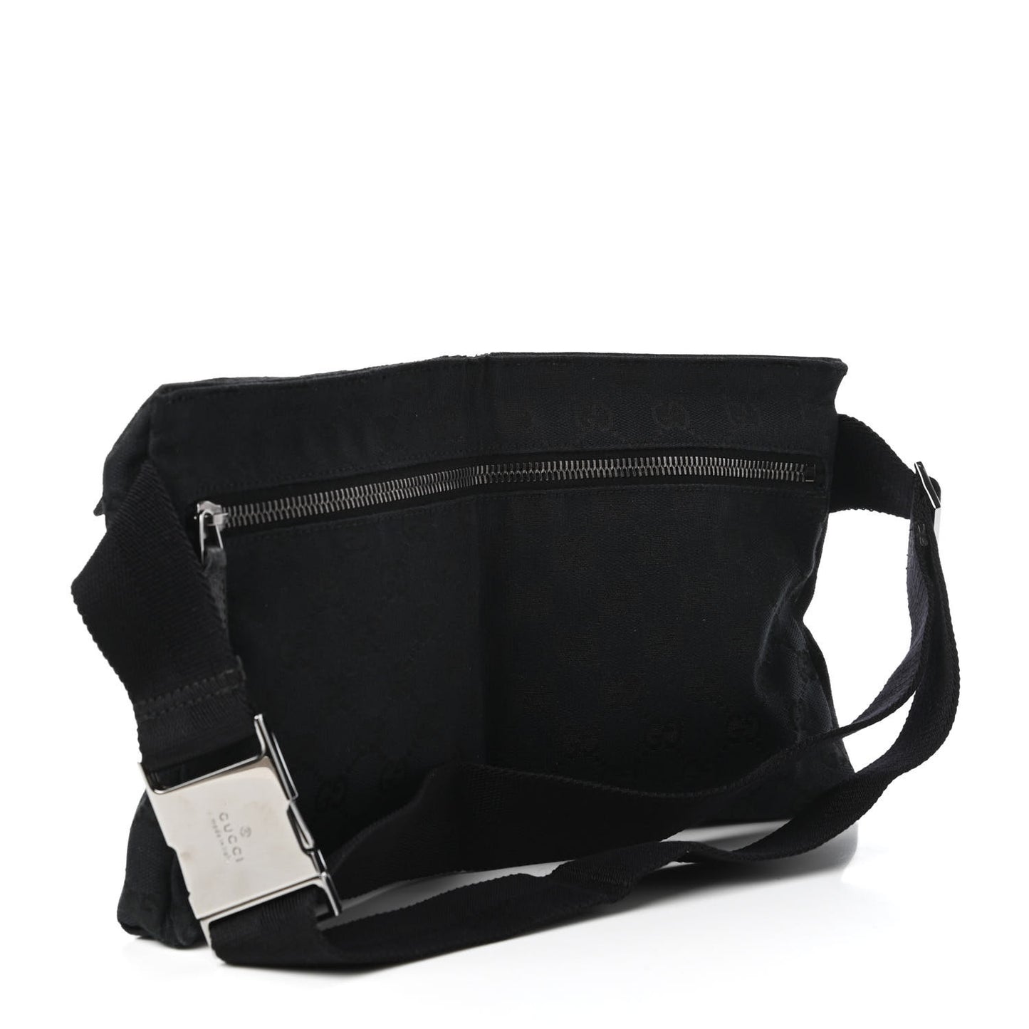 GG Monogram Double Pocket Belt Bag Black