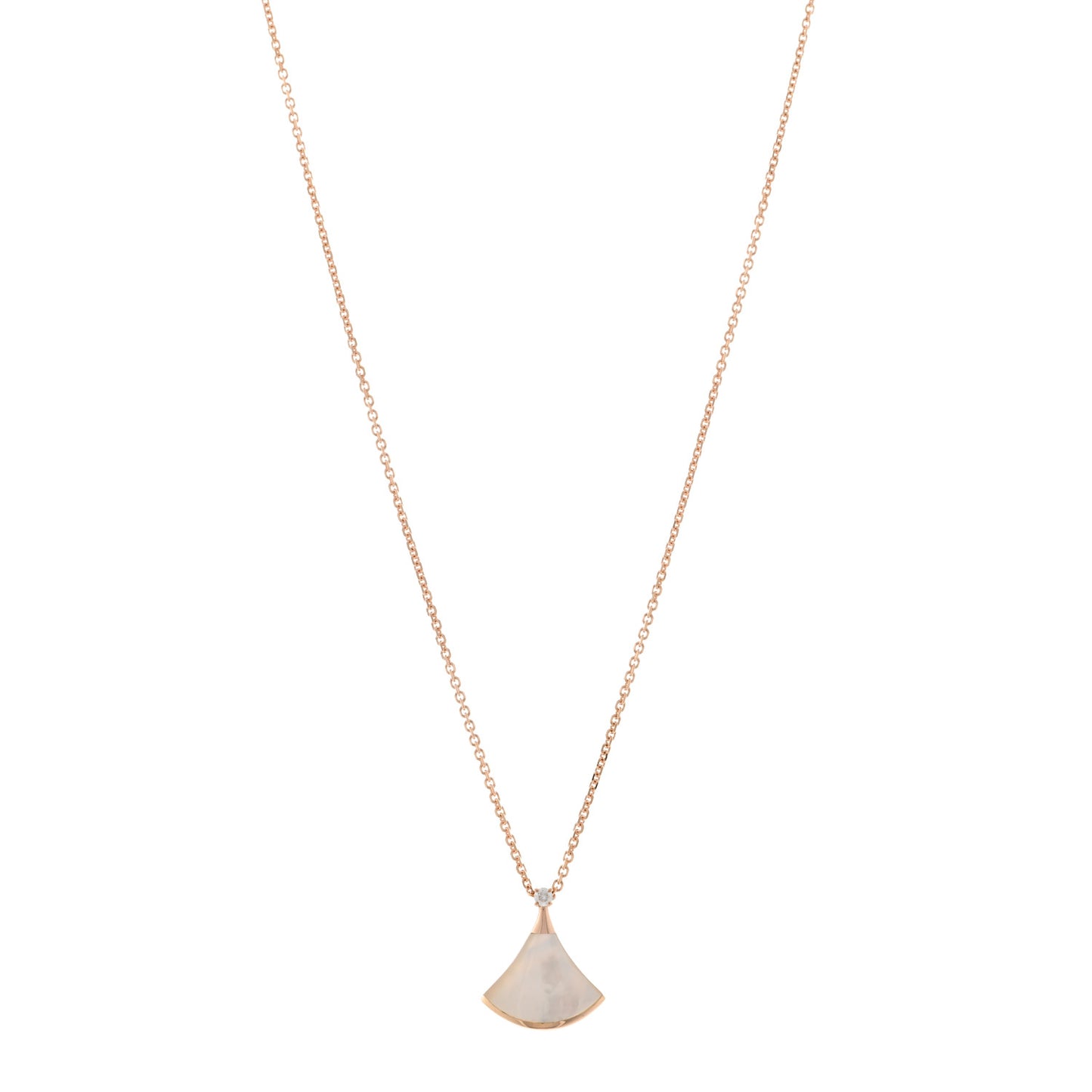 18K Rose Gold Diamond Mother of Pearl Small Divas' Dream Pendant Necklace