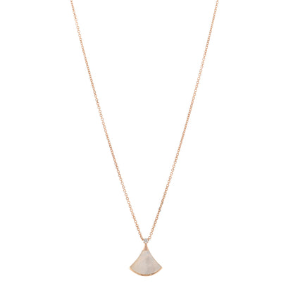 Bulgari 18K Rose Gold Diamond Mother of Pearl Small Divas' Dream Pendant Necklace 1 of 5