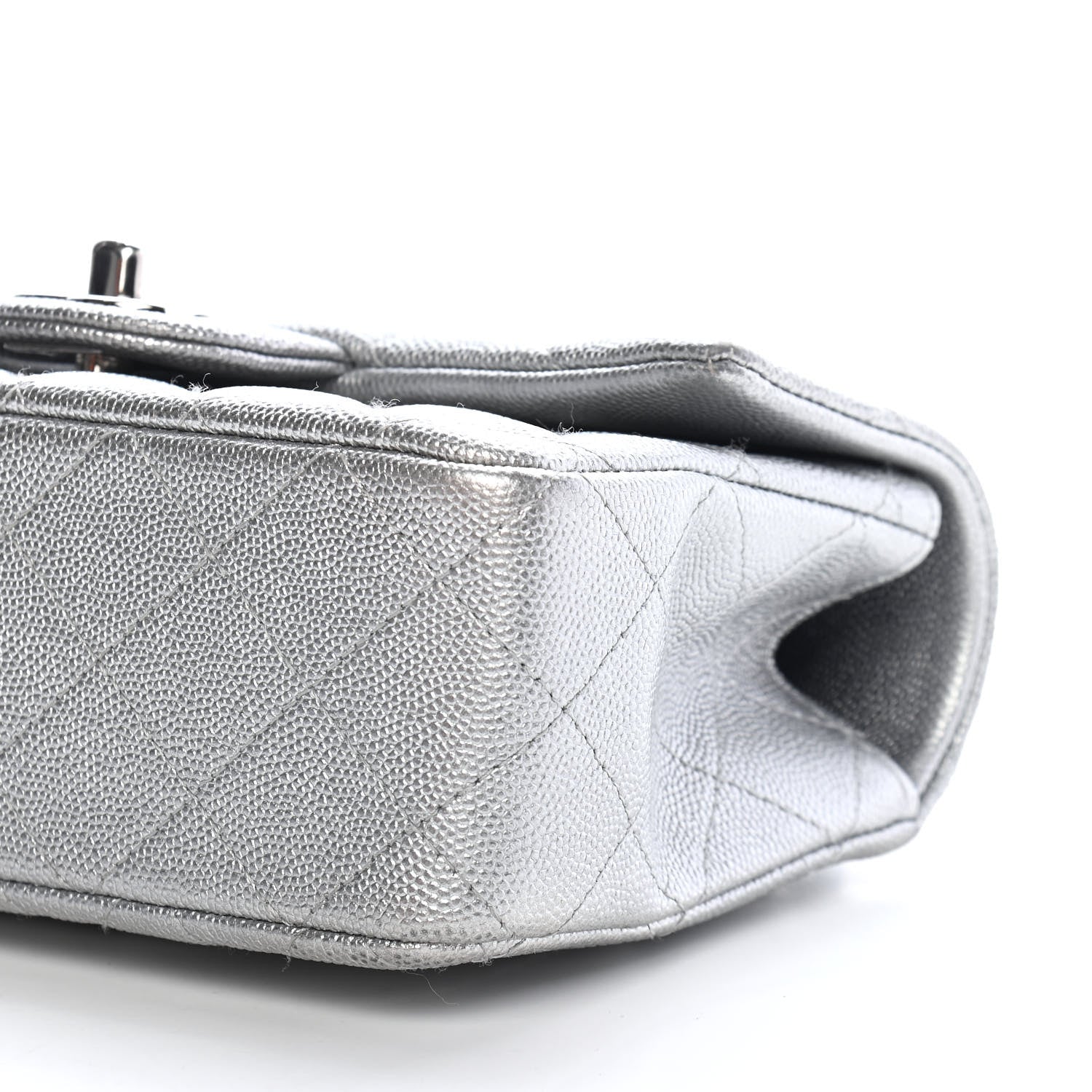 Chanel Metallic Caviar Quilted Mini Top Handle Rectangular Flap Silver 8 of 8