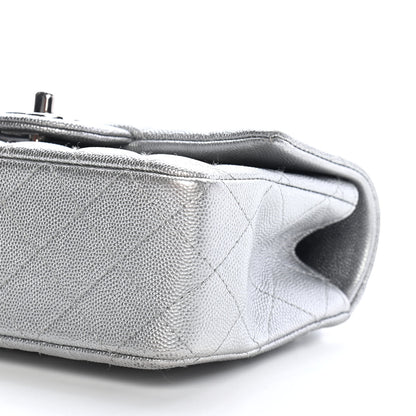 Chanel Metallic Caviar Quilted Mini Top Handle Rectangular Flap Silver 8 of 8