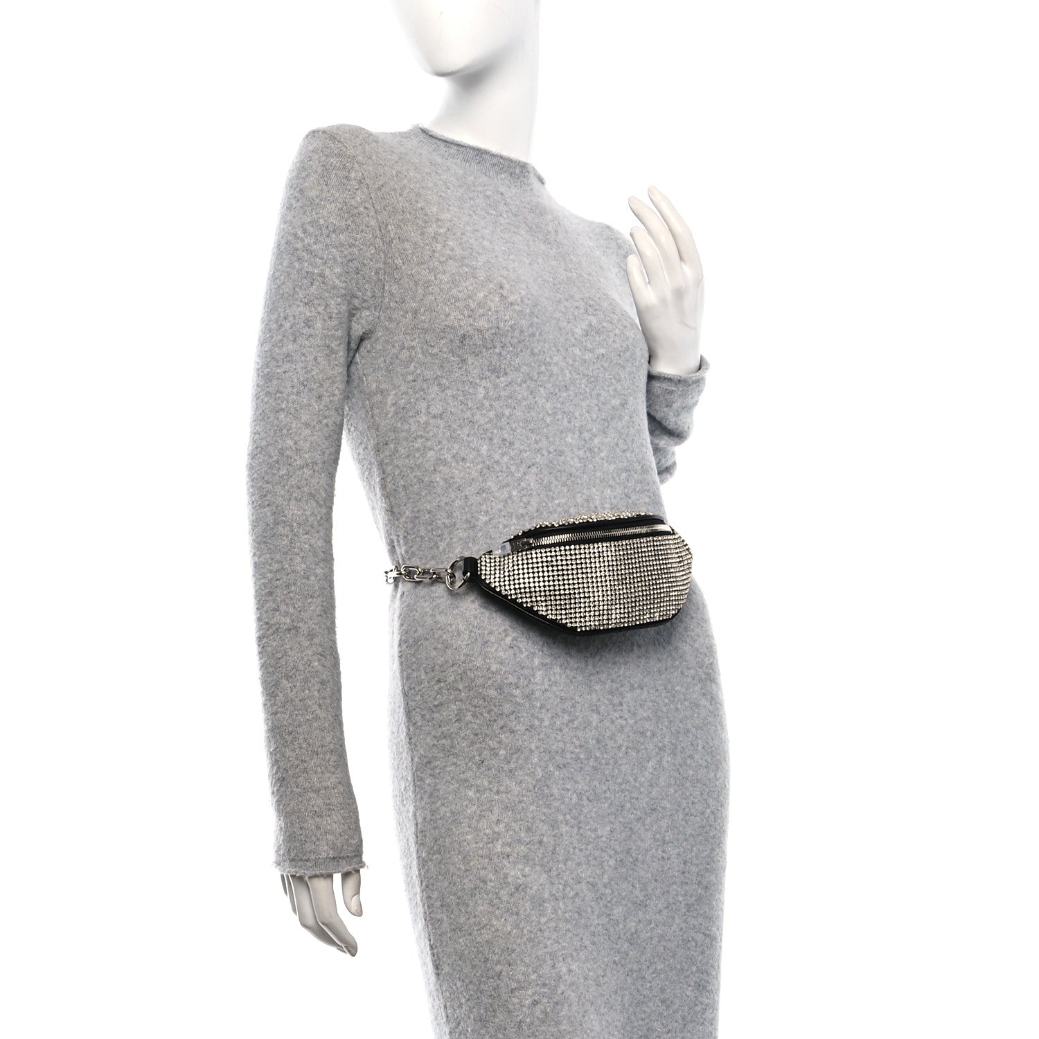 Alexander Wang Rhinestone Mesh Mini Attica Belt Bag Black 2 of 9