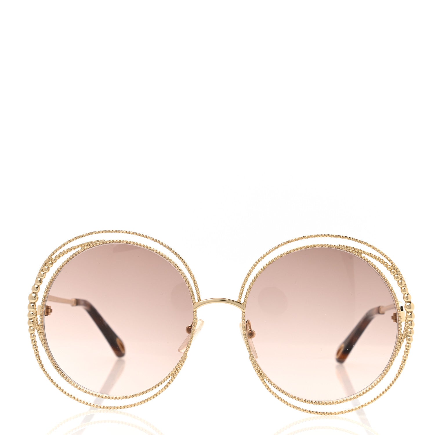 Chloe Oversized Round Carlina Sunglasses CE114SC Peach Pink 2 of 7