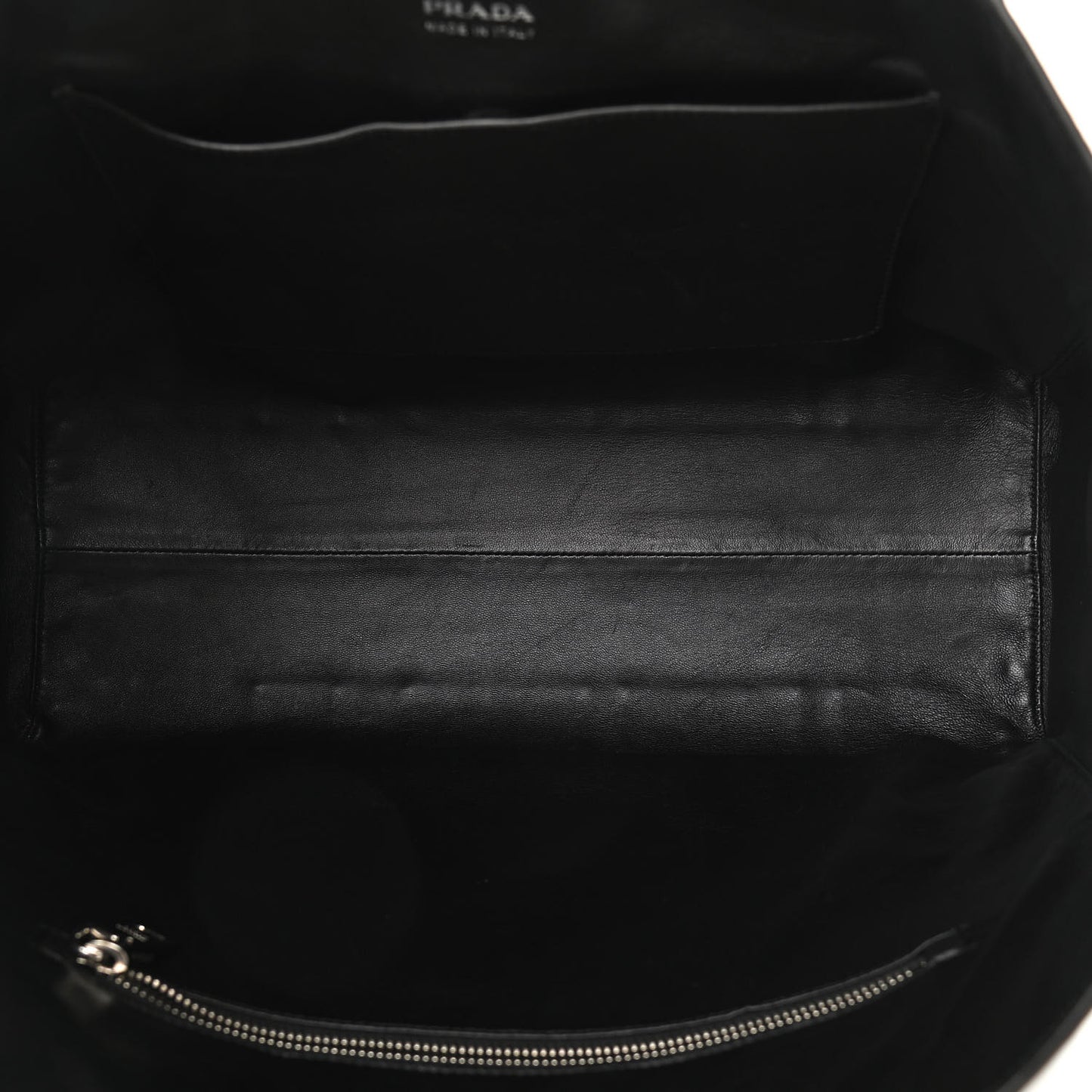 Calfskin Baiadera Striped Shopping Tote Black Caramel White