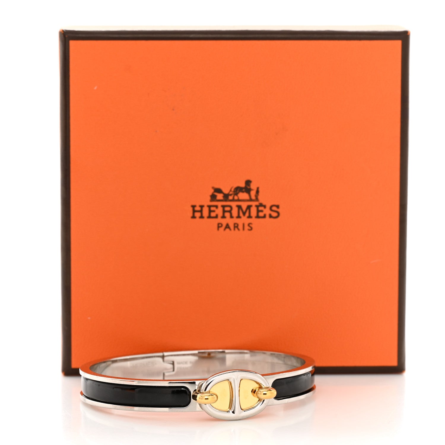 Hermes Enamel Mini Clic Chaine d'Ancre Bracelet GM Black 5 of 5