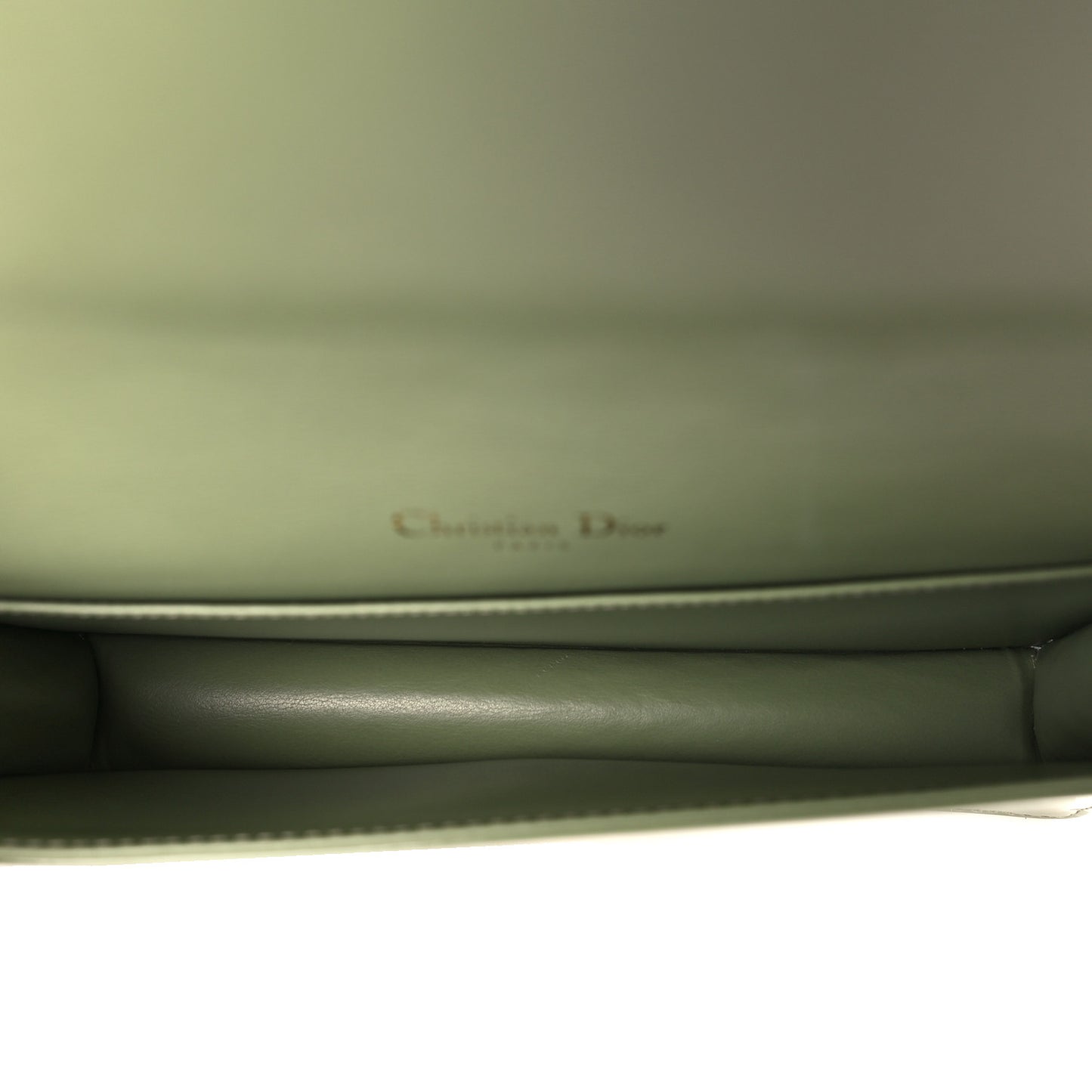 Patent Cannage Lady Dior Chain Wallet Dusty Jade