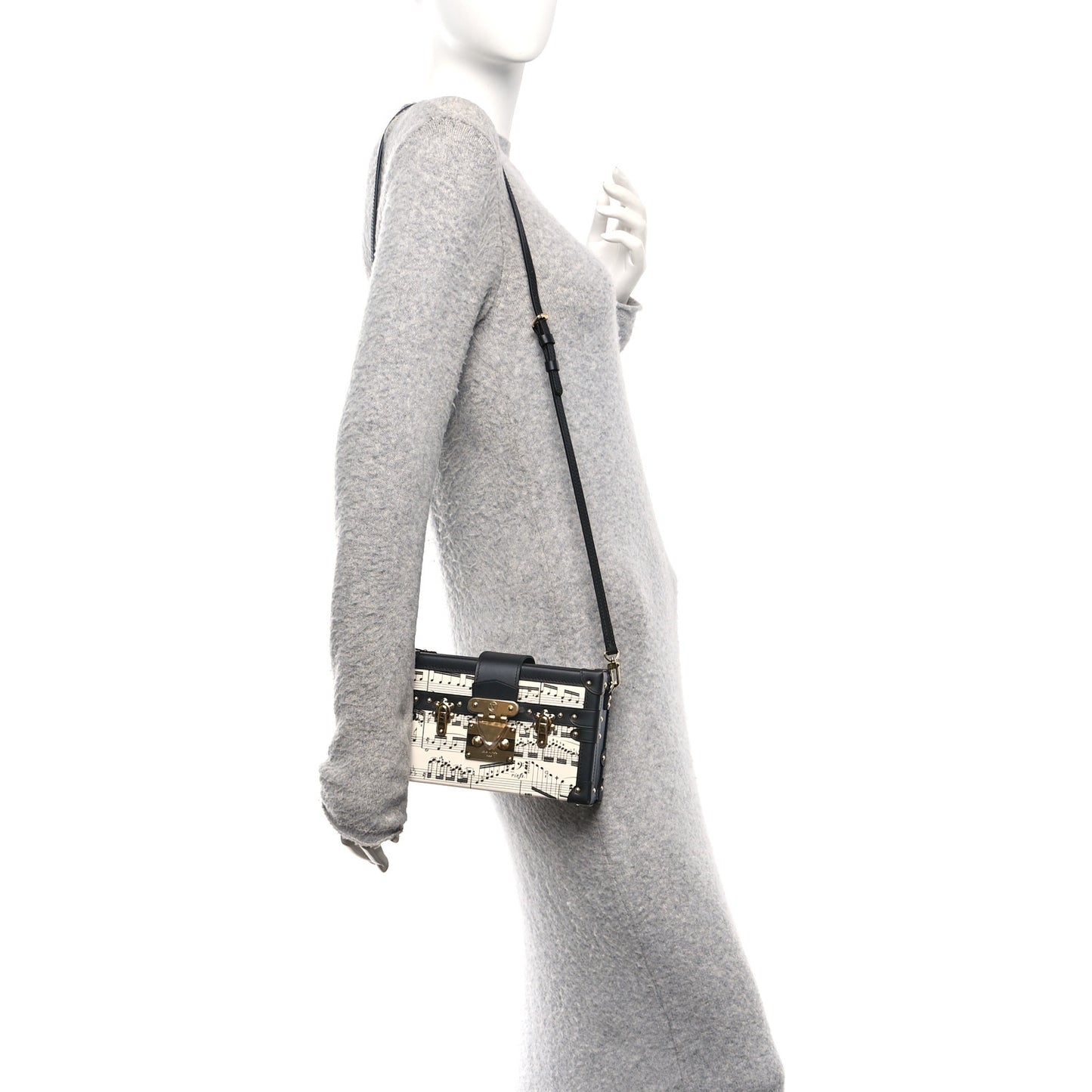 Calfskin LV Symphony Petite Malle White Black