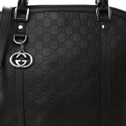 Gucci Guccissima Large GG Charm Convertible Dome Satchel Dark Brown 8 of 10