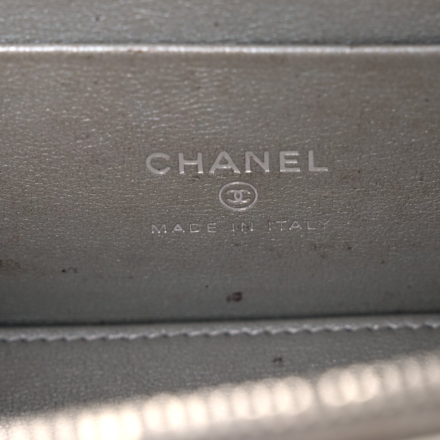 Chanel Metallic Lambskin Quilted Small CC Dynasty Vanity Case With Chain Silver 6 of 16