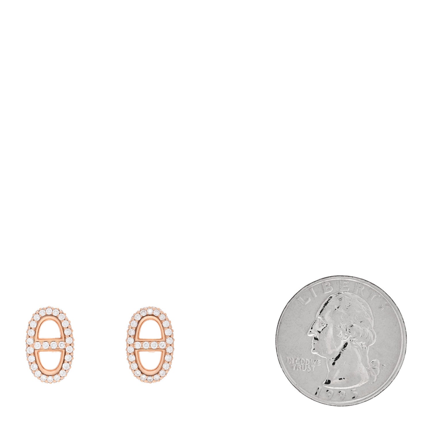 Hermes 18K Rose Gold Diamond New Farandole Earrings 2 of 5