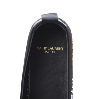 Saint Laurent Canvas Nappa Elba Light Logo Embroidered Espadrilles 38.5 Black 7 of 8