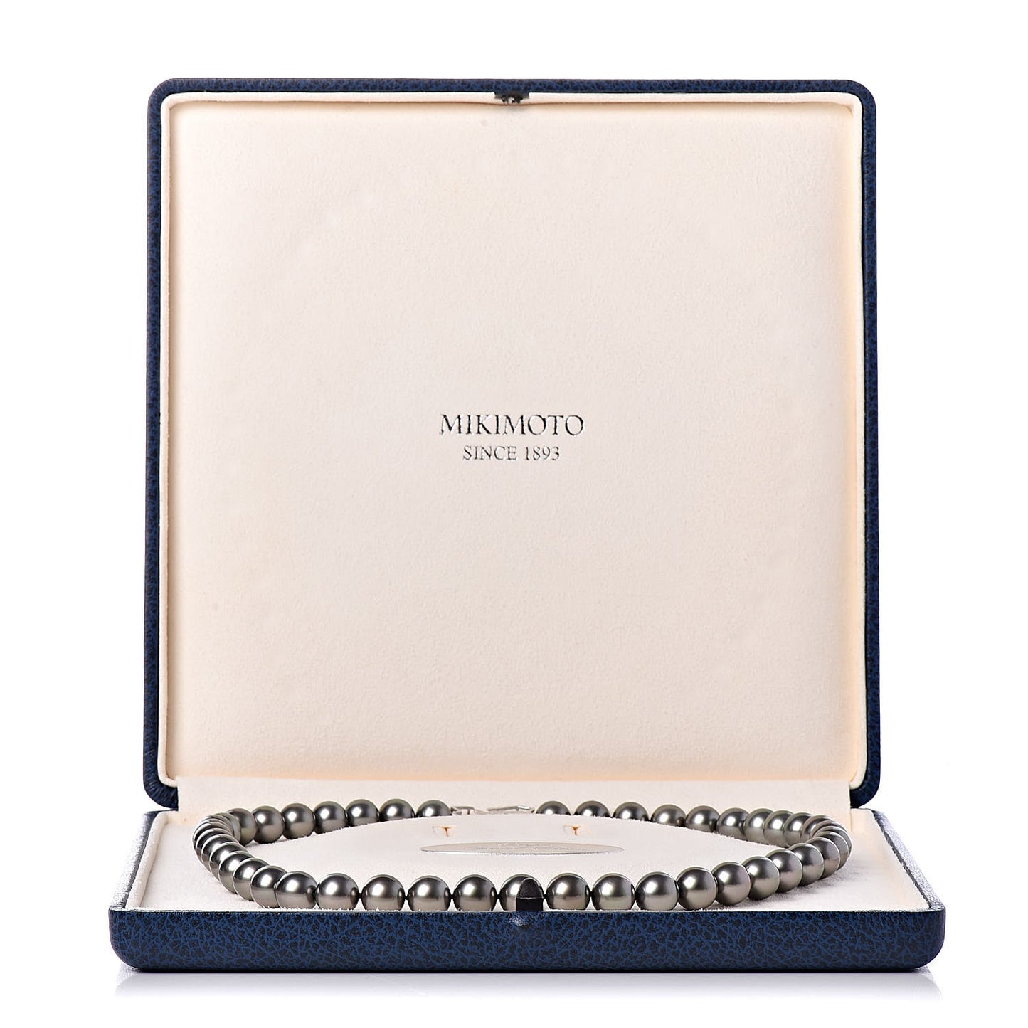 18K White Gold Gray South Sea Cultured Pearl 9-10mm Ginza Strand Necklace 18"
