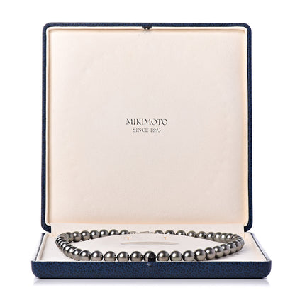 Mikimoto 18K White Gold Gray South Sea Cultured Pearl 9-10mm Ginza Strand Necklace 18" 6 of 6