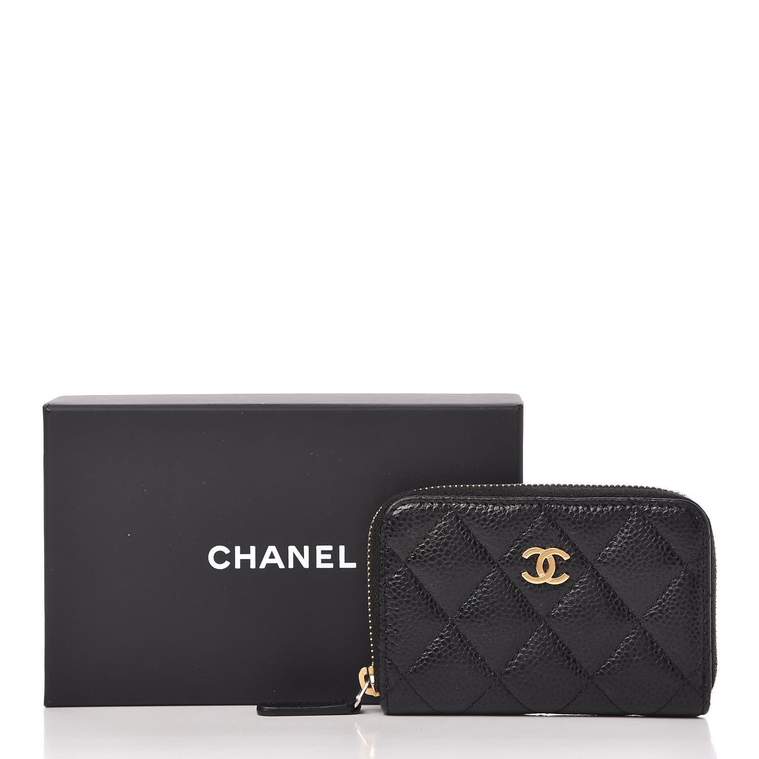 Chanel Caviar Quilted Zip Coin Purse Black 8 of 10
