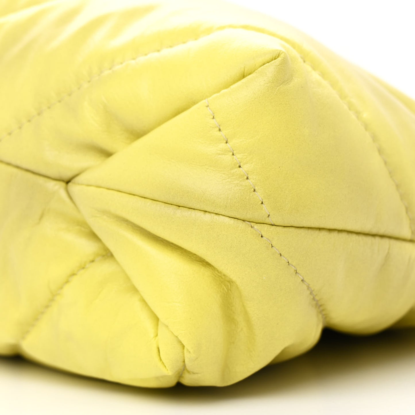 Crushed Calfskin Quilted Crush Small Tote Bag Citrus