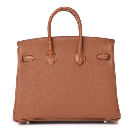 Hermes Togo Matte Alligator Birkin Touch 25 Gold 4 of 34