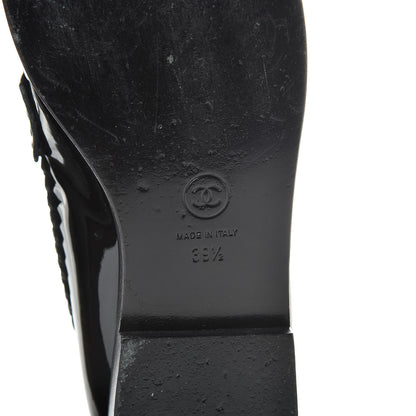 Chanel Patent CC Mocassin Loafers 39.5 Black 8 of 15