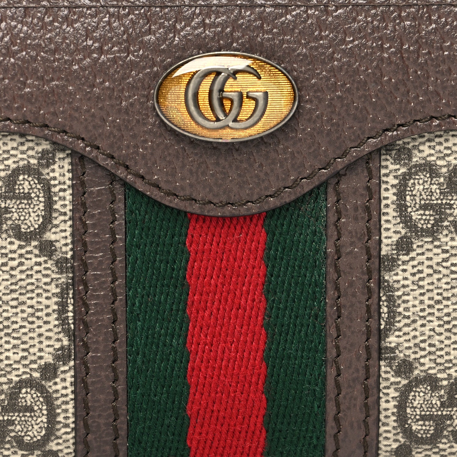 Gucci GG Supreme Web Ophidia Zip Around Card Case Brown 7 of 8