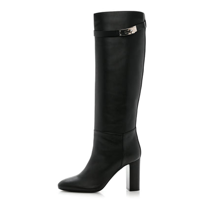 Hermes Heritage Calfskin Story Boots 38 Black 1 of 8