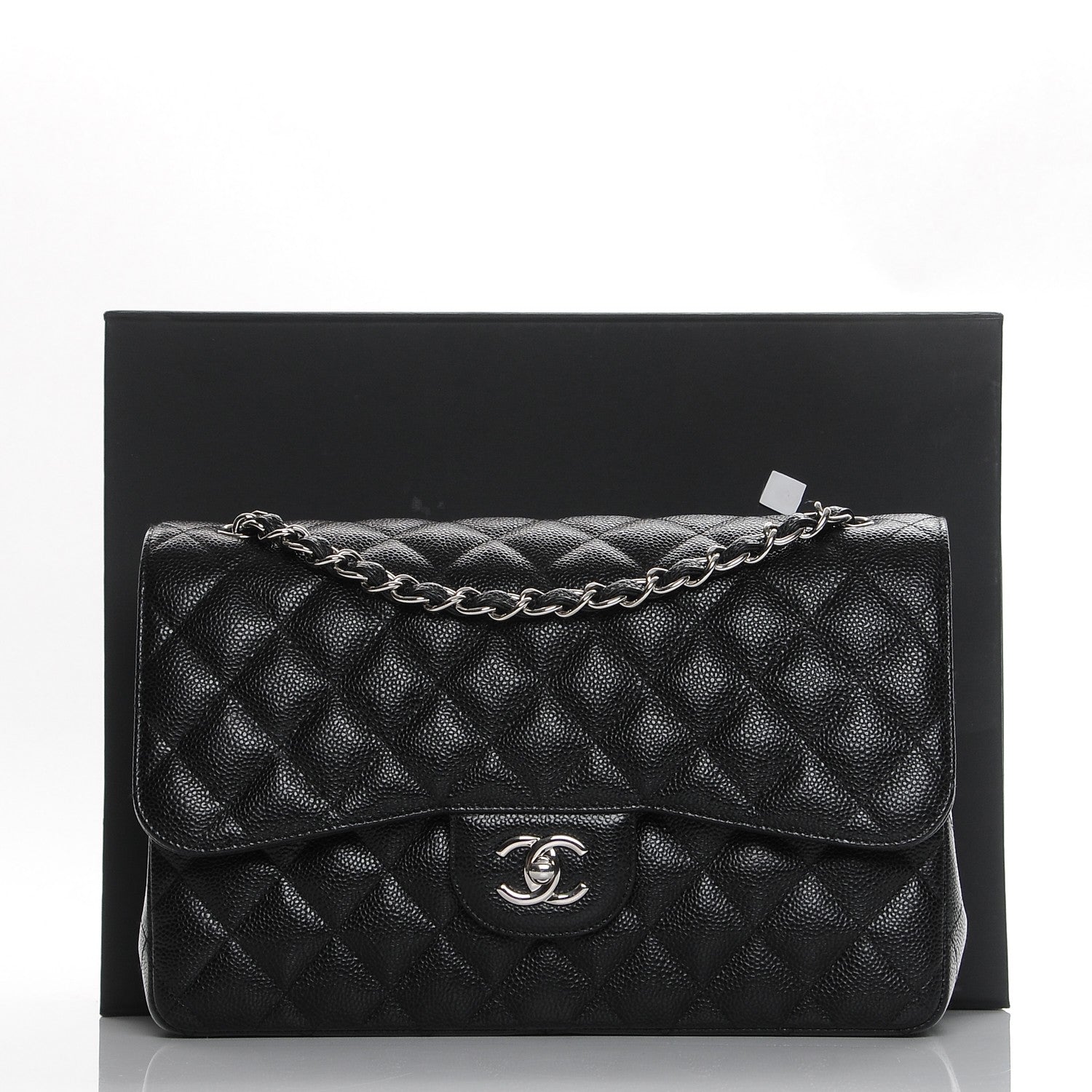 Chanel Caviar Quilted Jumbo Double Flap Black 9 of 9