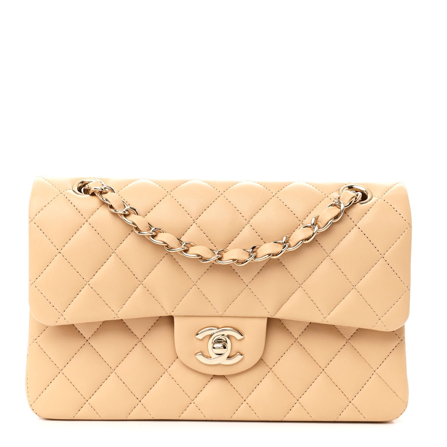 Chanel Lambskin Quilted Small Double Flap Beige 1 of 11