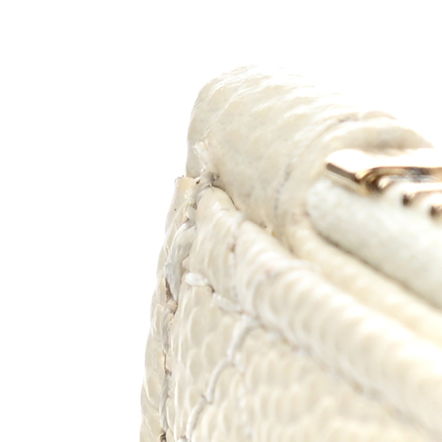 Caviar Quilted Flap Zip Card Holder White
