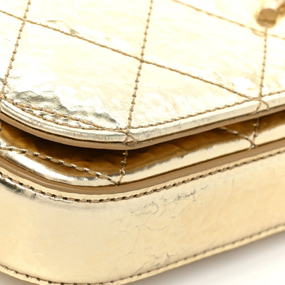 Chanel Hammered Metallic Calfskin Quilted Flap Gold 25 of 25