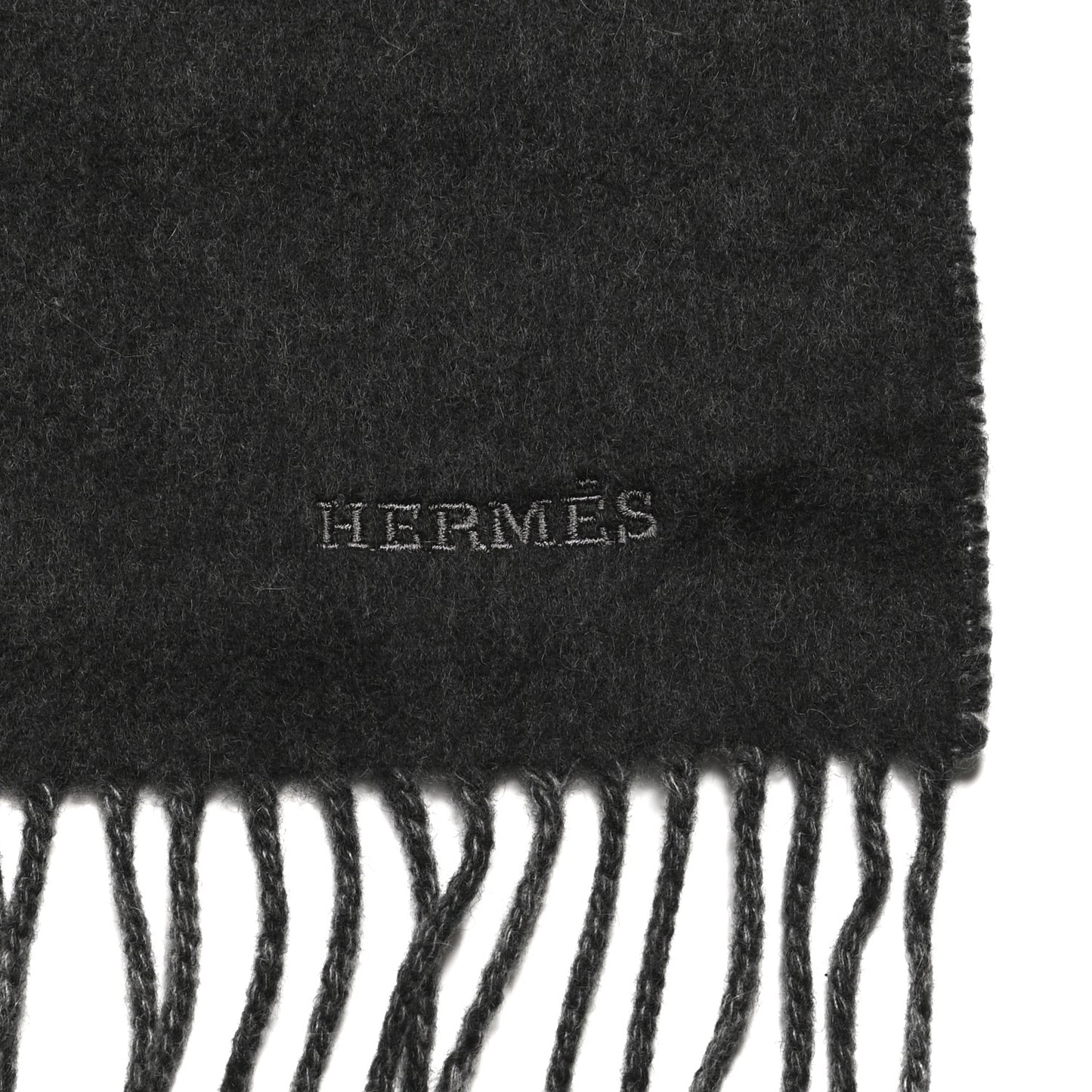 Cashmere Fringe Double Face Stole Anthracite