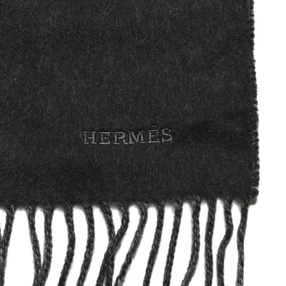 Hermes Cashmere Fringe Double Face Stole Anthracite 3 of 4