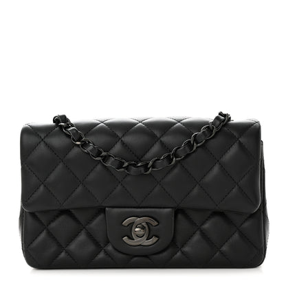 Chanel Lambskin Quilted Mini Rectangular Flap So Black 1 of 11