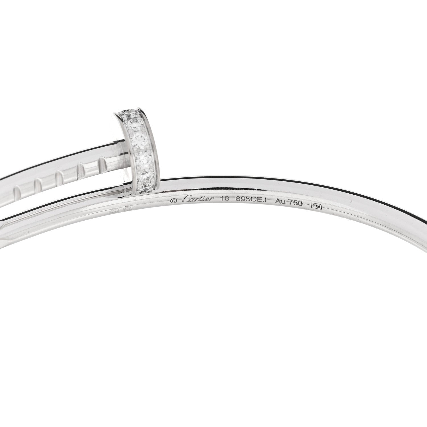 Cartier 18K White Gold Diamond Small Juste Un Clou 16 4 of 5