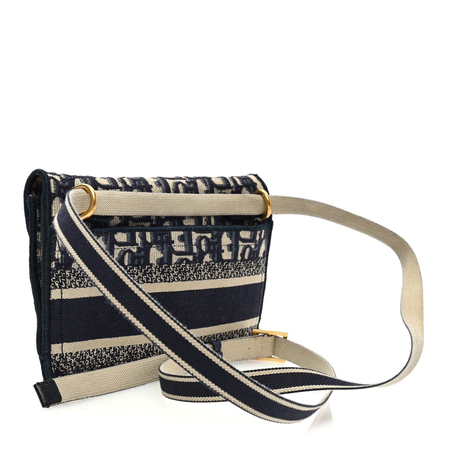 Christian Dior Oblique Slim Saddle Pouch Blue 2 of 11