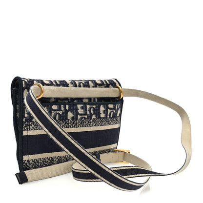 Christian Dior Oblique Slim Saddle Pouch Blue 2 of 11