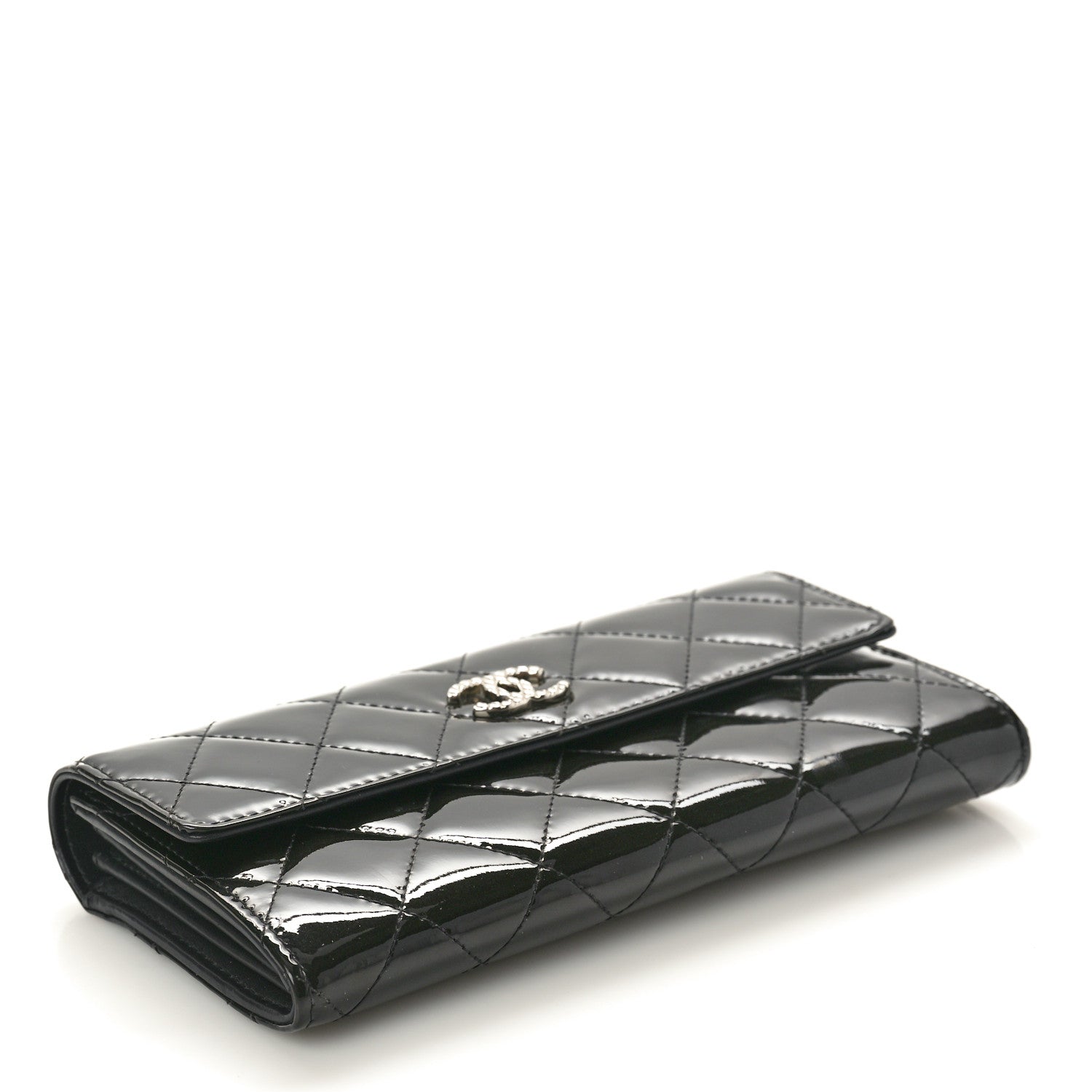 Chanel Patent Quilted Large Brilliant Flap Wallet Black 4 of 9