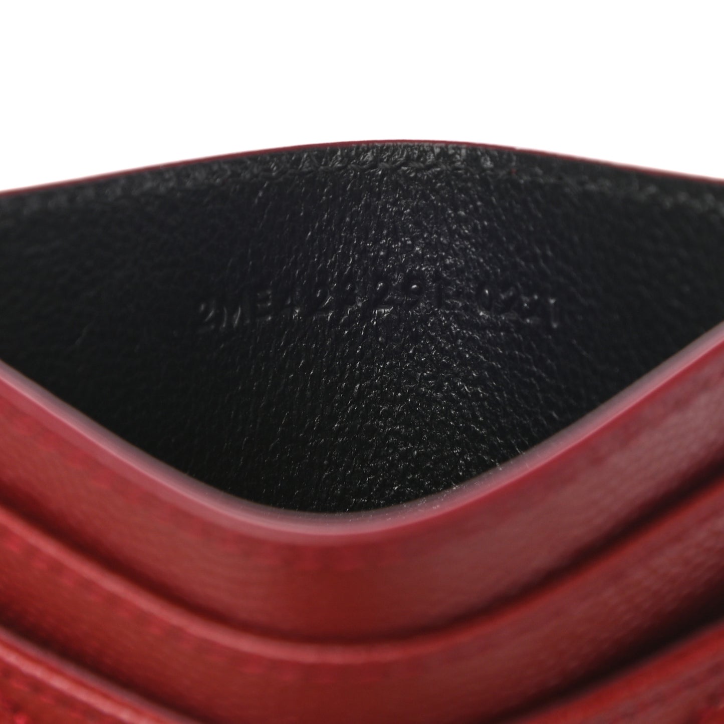 Grain De Poudre Matelasse Chevron Monogram Credit Card Case Opyum Red