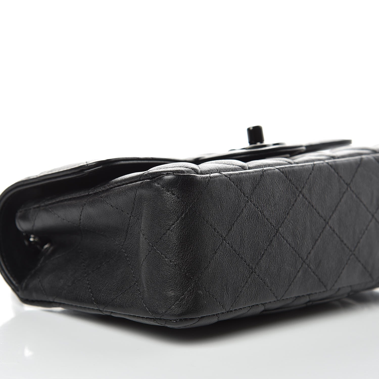 Chanel Crumpled Calfskin Quilted Mini Rectangular Flap So Black 8 of 9