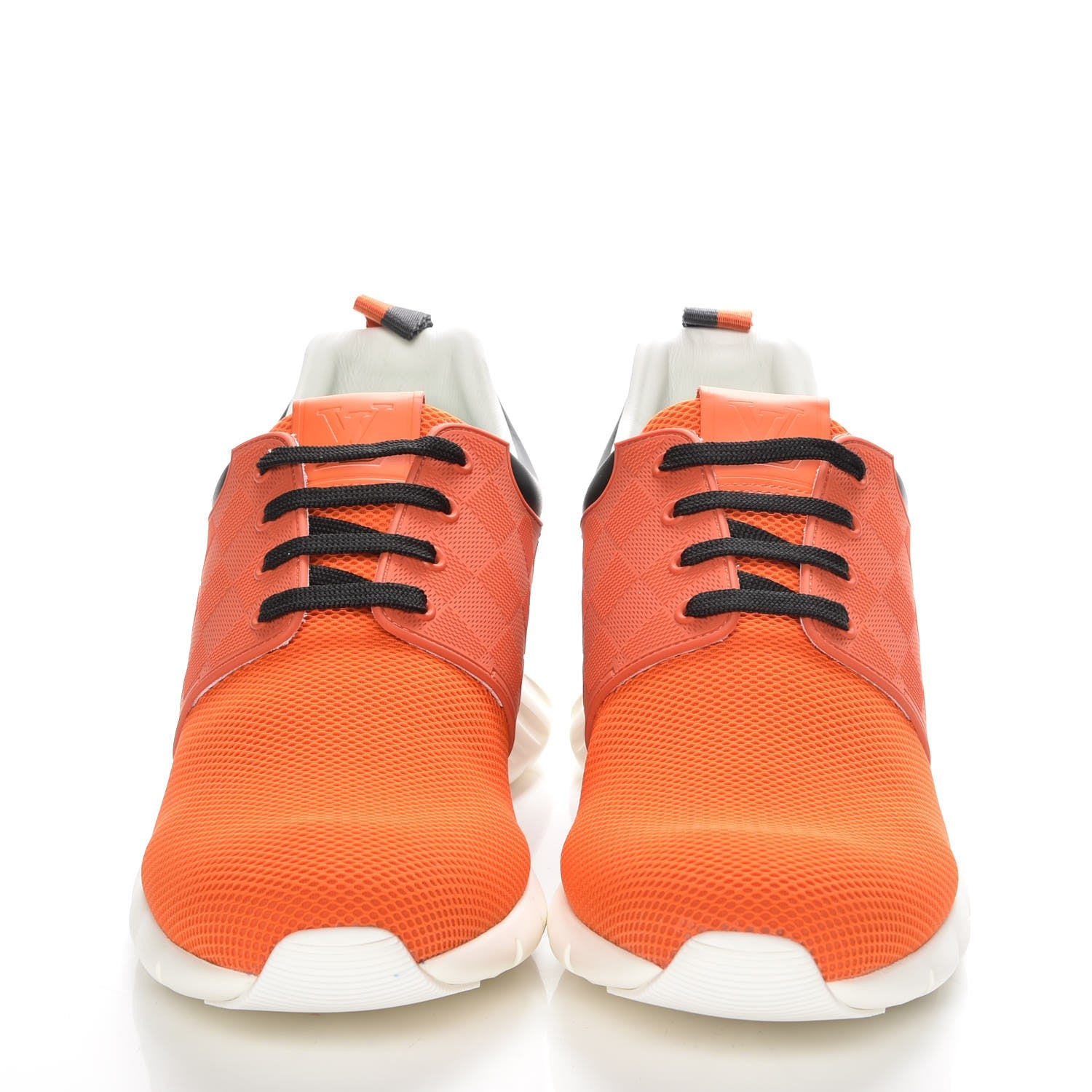 Louis Vuitton Rubber Mesh Suede Damier Fastlane Low Sneakers 9 Orange 2 of 9