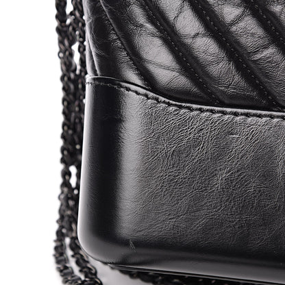 Chanel Aged Calfskin Chevron Quilted Medium Gabrielle Hobo So Black 9 of 13