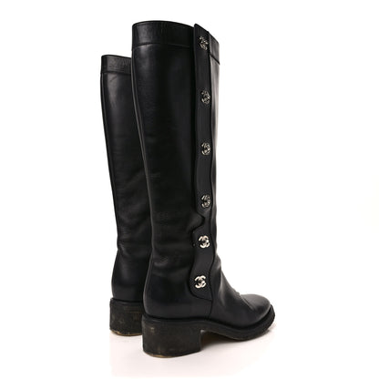 Chanel Calfskin CC Turnlock High Boots 38 Black 4 of 8