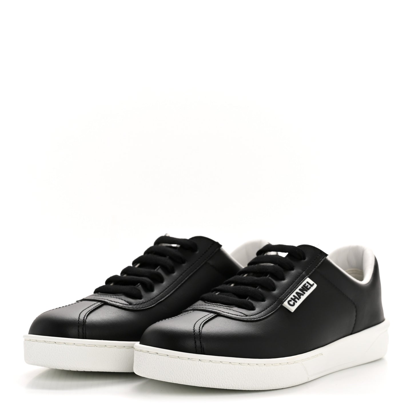 Calfskin CC Womens Sneakers 35 Black