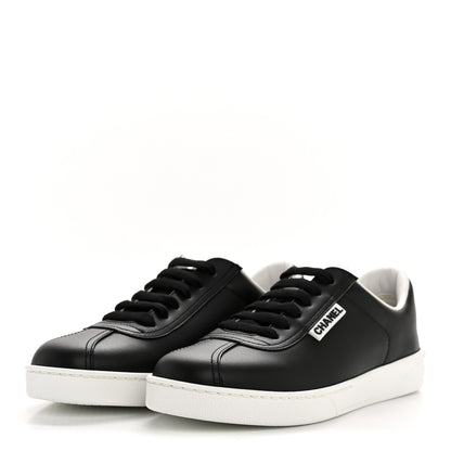 Chanel Calfskin CC Womens Sneakers 35 Black 4 of 9