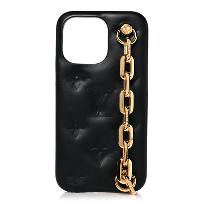 Louis Vuitton Lambskin Embossed Monogram Coussin iPhone 13 Pro Bumper Black 1 of 9