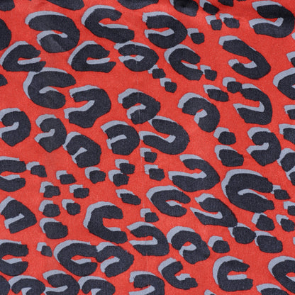 Louis Vuitton Silk Leopard Scarf Bandana Rouge 4 of 5