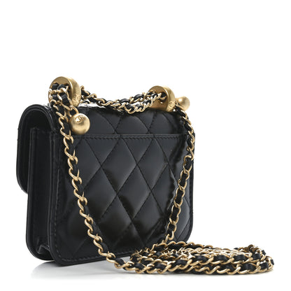 Chanel Calfskin Quilted Perfect Fit Coin Purse With Chain Black 3 of 11