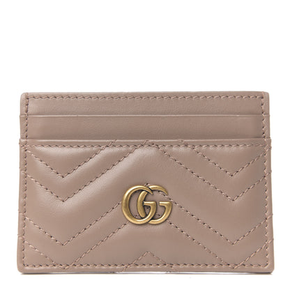 Gucci Calfskin Matelasse GG Marmont Card Holder Porcelain Rose 1 of 6